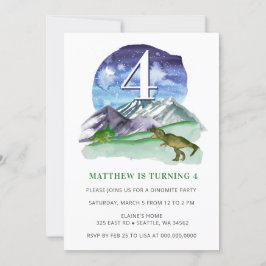 Modern Cute Waterverf Dinosaur Green Birthday Kaart