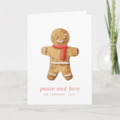 Modern Cute Waterverf Gingerbrooman Feestdagen Kaart (Voorkant)