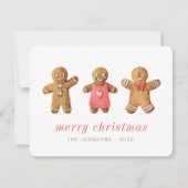 Modern Cute Waterverf Gingerbrooman Feestdagenkaart (Voorkant)