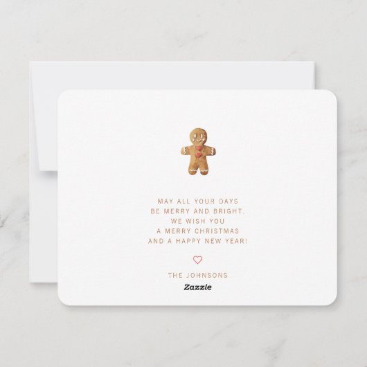 Modern Cute Waterverf Gingerbrooman Feestdagenkaart (Achterkant)