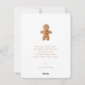 Modern Cute Waterverf Gingerbrooman Feestdagenkaart (Achterkant)