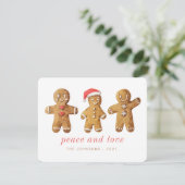 Modern Cute Waterverf Gingerbrooman Feestdagenkaart (Staand voorkant)