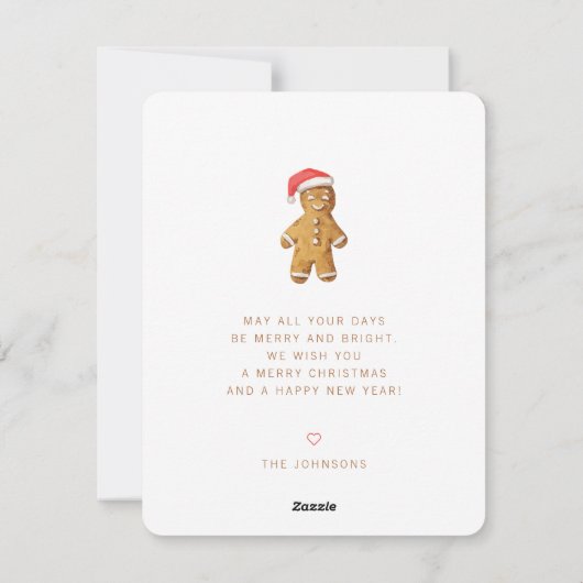 Modern Cute Waterverf Gingerbrooman Feestdagenkaart (Achterkant)