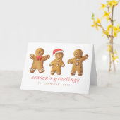 Modern Cute Waterverf Gingerbrooman Kaart (Gele Bloem)