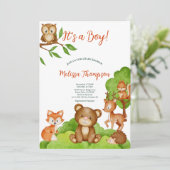 Modern Cute Woodland Animals Forest Friends Kaart (Staand voorkant)