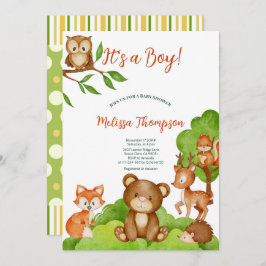 Modern Cute Woodland Animals Forest Friends Kaart