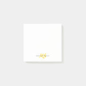 Modern Cute Yellow Brusch Script Two Monogram Post-it® Notes (Voorkant)