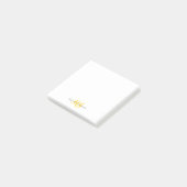 Modern Cute Yellow Brusch Script Two Monogram Post-it® Notes (Schuin)