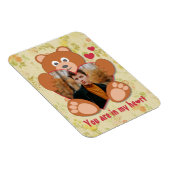 Modern Cute Yellow Teddy Bear Heart Photo Lijst Magneet (Rechterzijde)