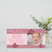 Modern Cutie Birthday Invitation with Flowers (Staand voorkant)