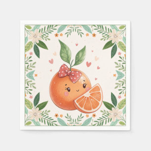 Modern Cutie Citrus Sinaasappel Baby shower Servet