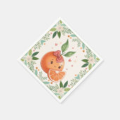 Modern Cutie Citrus Sinaasappel Baby shower Servet (Hoek)