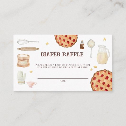 Modern Cutie Pie Baby shower Luier Raffle Informatiekaartje (Voorkant)