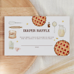 Modern Cutie Pie Baby shower Luier Raffle Informatiekaartje