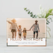 Modern Cutout | gevuld met Hope Photo New Years Feestdagenkaart (Staand voorkant)