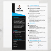 Modern CV Sjabloon Foto Blauw CV (Voorkant / Achterkant)