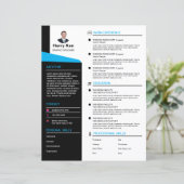 Modern CV Sjabloon Foto Blauw CV (Staand voorkant)