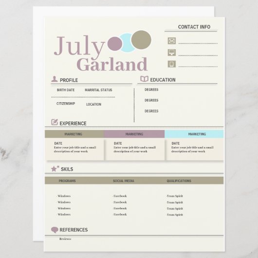 Modern CV - Volledig  hervatten (Voorkant / Achterkant)