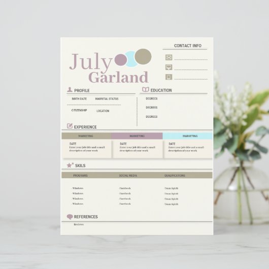 Modern CV - Volledig  hervatten (Staand voorkant)