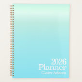 Modern Cyan Blue Ombre Planner (Voorkant)