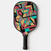 Modern Cyberpunk Geometric Abstract Pattern  Pickleball Paddle (Achterkant)
