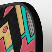 Modern Cyberpunk Geometric Abstract Pattern  Pickleball Paddle (Links Detail)