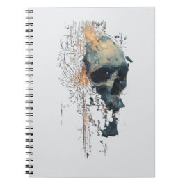 Modern Cyberpunk Schedel Mixed Media Notitieboek