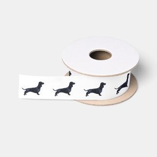 Modern Dachshund silhouette satin lbon Satijnen Lint
