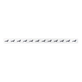 Modern Dachshund silhouette satin lbon Satijnen Lint (Voorkant)