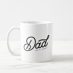 Modern Dad Cool Script met Kinder namen Koffiemok