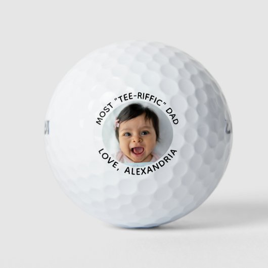 Modern DAD gepersonaliseerde Schattigee Kinder fot Golfballen (Voorkant)
