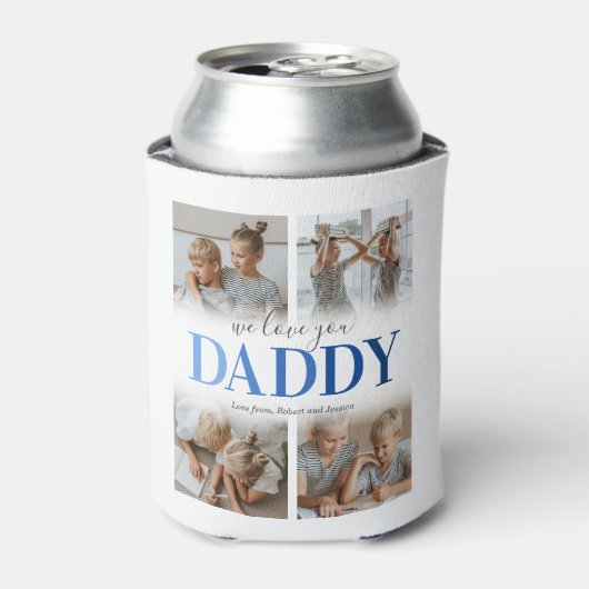 Modern Dad Photo Collage Blikjeskoeler (Blikje Voorkant)