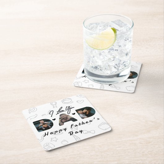 Modern Dad Photo Collage Kartonnen Onderzetters (Insitu)