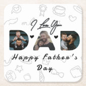 Modern Dad Photo Collage Kartonnen Onderzetters (Voorkant)
