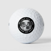 Modern DAD Sports Fan Foto Golfer Father Birthday Golfballen (Voorkant)