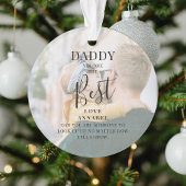 Modern 'DADDY' 2 Foto Names & Quote Kerstmis Ornament