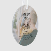 Modern 'DADDY' 2 Foto Names & Quote Kerstmis Ornament (voorkant)
