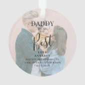 Modern 'DADDY' 2 Foto Names & Quote Kerstmis Ornament (achterkant)