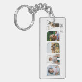 Modern Daddy 5 Foto Vaderdag Typografie Sleutelhanger (Voorkant Links)