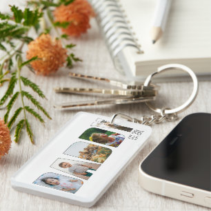 Modern Daddy 5 Foto Vaderdag Typografie Sleutelhanger