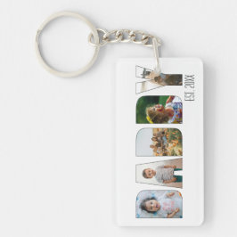 Modern Daddy 5 Foto Vaderdag Typografie Sleutelhanger