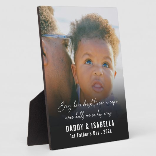 Modern Daddy and Baby 1st Fathers Day Photo Fotoplaat (Zijkant)