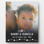 Modern Daddy and Baby First Fathers Day Photo Fotoplaat (Voorkant)