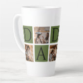 Modern Daddy Photo Collage - Aangepaste Vaderdag | Latte Mok (Linkerhoek)