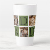 Modern Daddy Photo Collage - Aangepaste Vaderdag | Latte Mok (Voorkant)