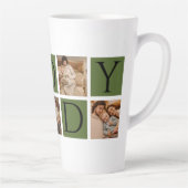 Modern Daddy Photo Collage - Aangepaste Vaderdag | Latte Mok (Rechts)