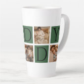 Modern Daddy Photo Collage - Aangepaste Vaderdag | Latte Mok (Rechterhoek)