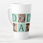 Modern Daddy Photo Collage - Aangepaste Vaderdag | Latte Mok (Linkerhoek)