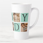 Modern Daddy Photo Collage - Aangepaste Vaderdag | Latte Mok (Rechts)