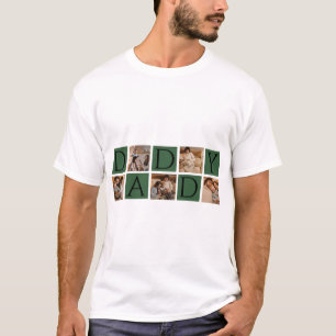 Modern Daddy Photo Collage T-shirt – Aangepaste 5P